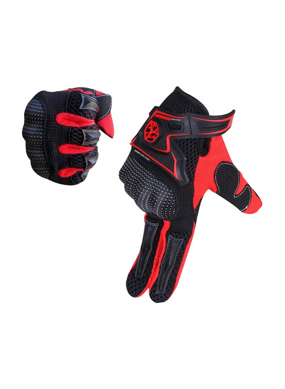 Scoyco MC44D Motorcycle Glove Breathable Gloves, Large, MC44D-BLK-L, Red/Black