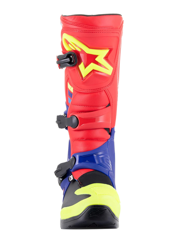 Alpinestars Tech 3 Motocross Boots, Size 10, Red/Blue/Yellow, 2013018-3375-10