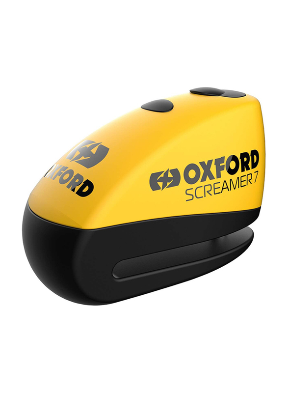 Oxford Screamer7 Alarm Disc Lock, One Size, LK290, Yellow/Black