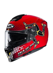 HJC RPHA 70 Isle of Man MC1 Helmet, Medium, RPHA70-MC1-ISLE-M, Black/Red