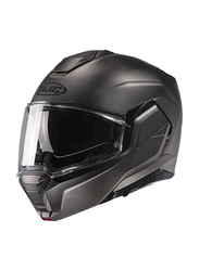 HJC i100 Solid Flip-Up Semi Flat Motorcycle Helmet, X-Large, I100-SOL-SMTIT-XL, Titanium