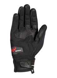 Ixon RS Charly MS Text/Leather Gloves, Large, 300111062-1058-L, Black/Red