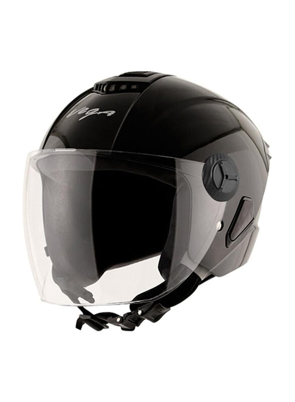 Vega Aster DX-E Open Face Helmet, X-Large, Black