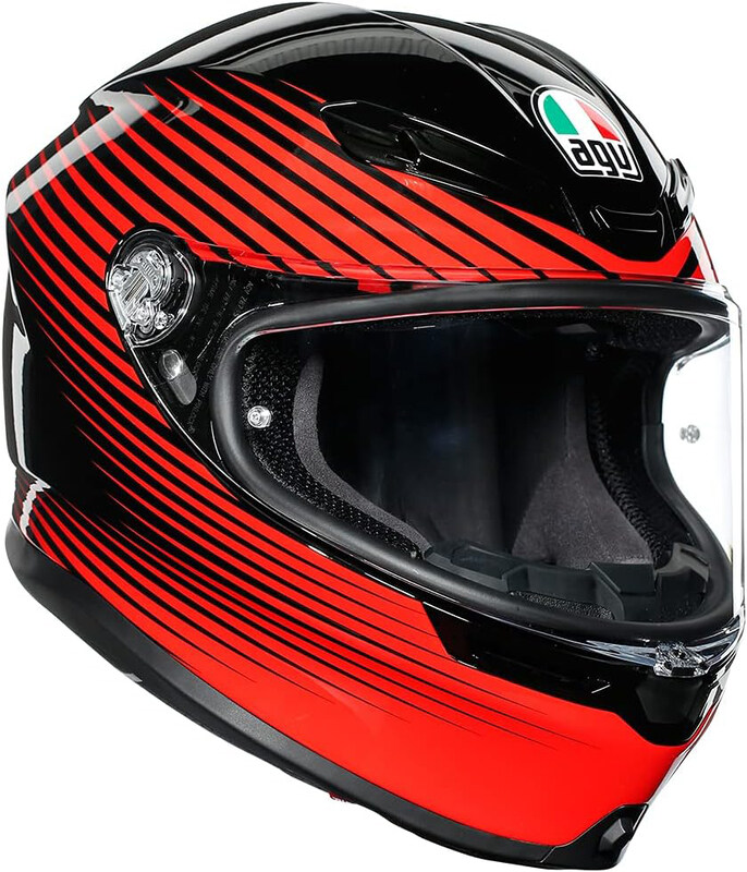 

AGV Rush Full Face Motorcycle Helmet, K-6-Rush, Medium-Large, Black/Red