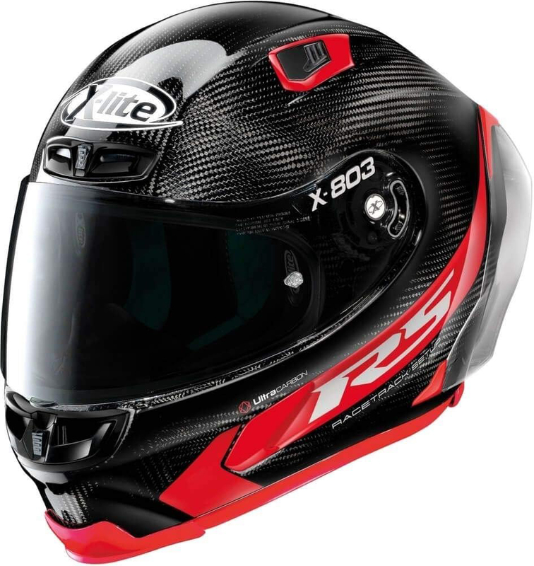 Nolan X-Lite RS Ultra Carbon 013 Hot Lap Racing Helmet, Small, X-803, Red/Black