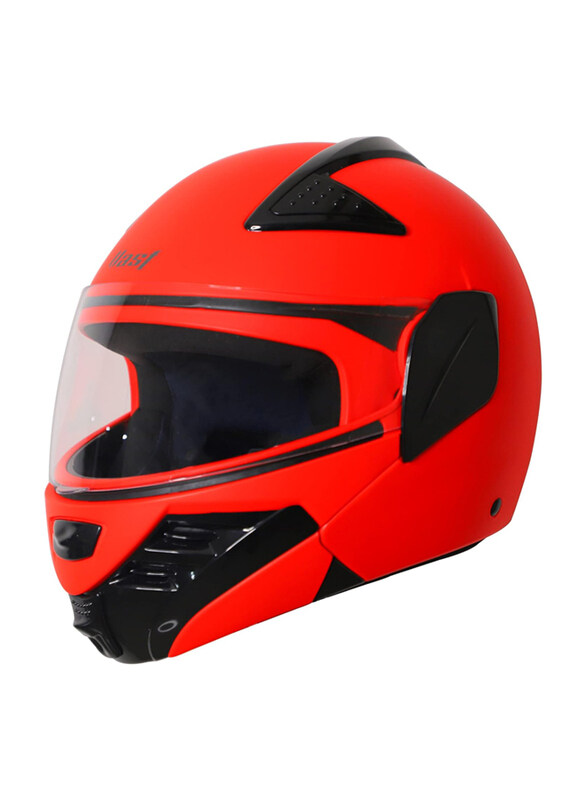 Steelbird SB-34 Flip Up Motorcycle Helmet, Large, Red