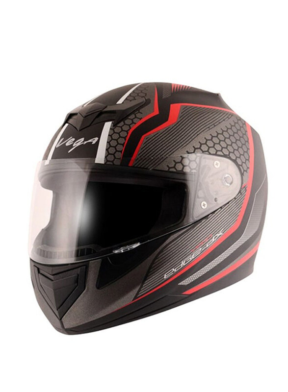 

Vega Helmets Int Full Face Edge Dx Blast-E Dull Helmets, Black/Red, Medium