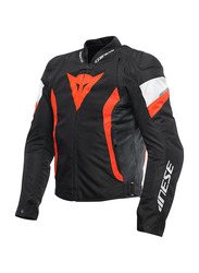 Dainese Avro 5 Tex Jacket, Size 50, Black/Red-Fluo/White