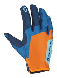 Scott 350 Race Evo MX Gloves, Medium, Blue/Orange