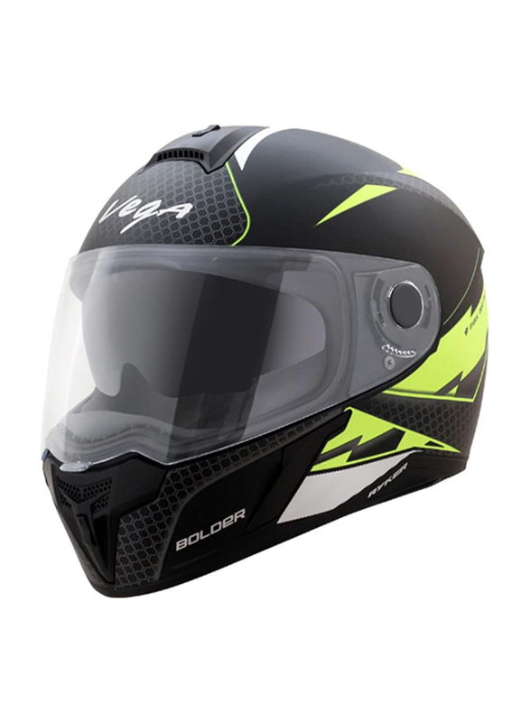 Vega Ryker Bolder Full Face Helmet, Medium, Black/Yellow