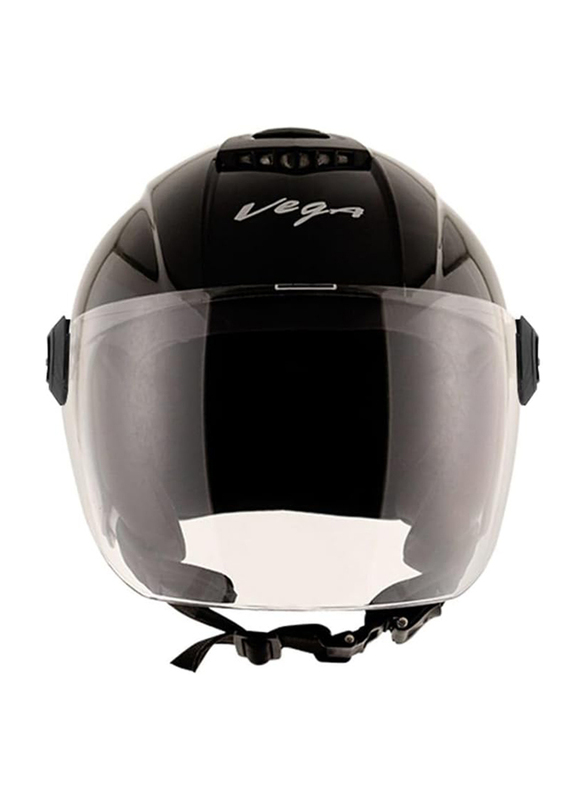 Vega Aster DX-E Open Face Helmet, X-Large, Black