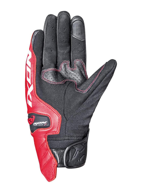 Ixon RS Splitter MS Leather Gloves, Large, Black/Red
