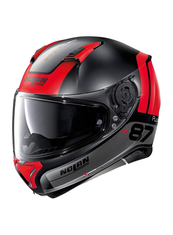 

Nolan N87 Plus Distinctive 024 N-Com Motorcycle Helmet, Black/Red, Medium