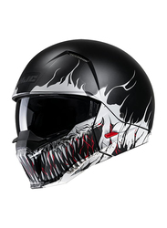 HJC i20 Scraw MC5SF Open Face Helmet, X-Large, I20-SCRW-MC5SF-XL, Black/White