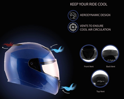 Vega Edge DX-E Full Face Helmet, Large, Blue