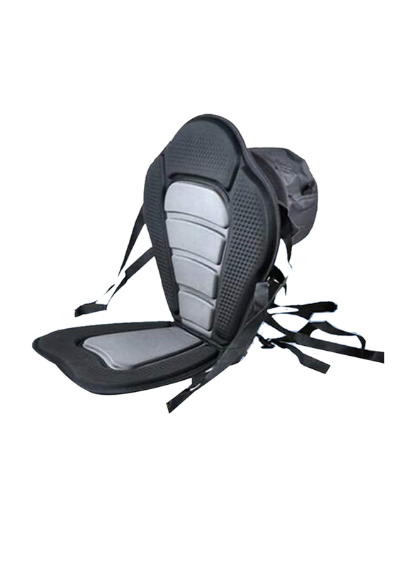 Winner Delux Seat Padded Comfortable with Storage Bag for Canoe Fishing Boating, Black/Grey