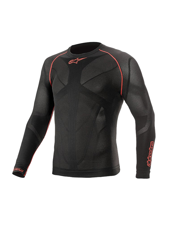 Alpinestars Ride Tech V2 Long Sleeve Summer Top Vest, Black/Red, Medium/Large