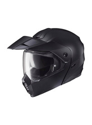 HJC Helmets C80 Solid Semi Flat Flip-Up Helmet, Medium, Black