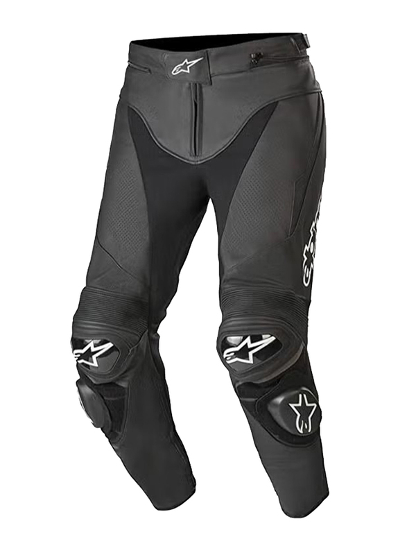Alpinestars S.P.A. Track V2 Leather Motorcycle Pants for Men, 52, Black