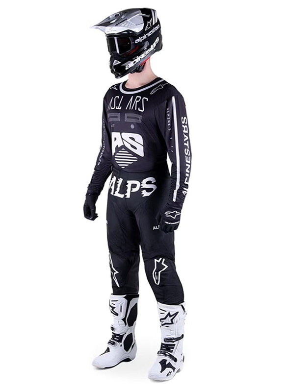 Alpinestars Racer Found Motocross Jersey for Men, Double Extra Large, Black