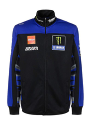 VR46 Fleece Men's Standard Moto GP Jacket, Black/Blue, Medium