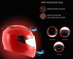 Vega Edge DX-E Full Face Helmet, Medium, Red