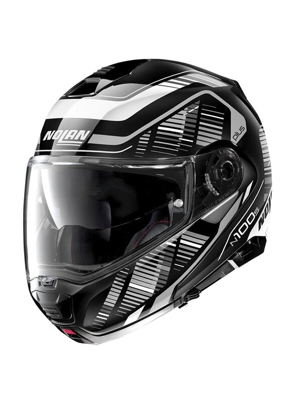 

Nolan N100-5 Plus Starboard 44 Flip-Up Motorcycle Helmet, Large, Glossy Black/White