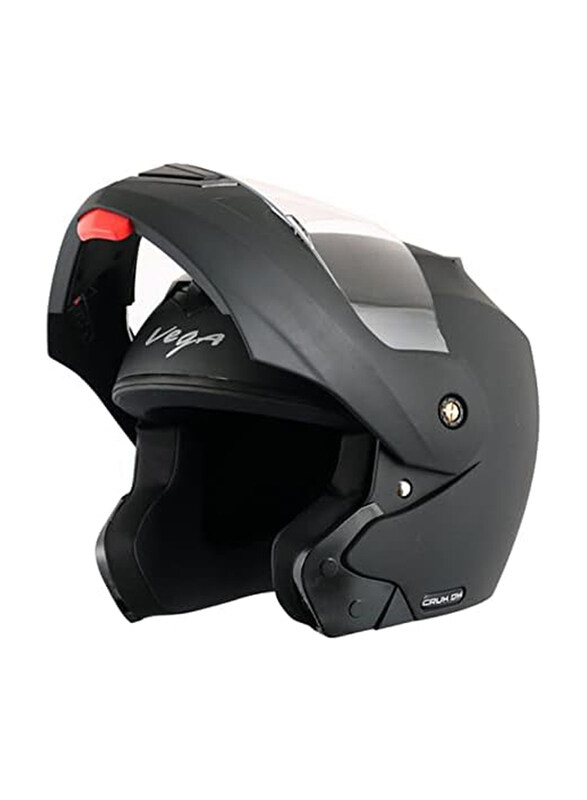 Vega Crux DX Motorcycle Flip-Up Helmet, Large, Black