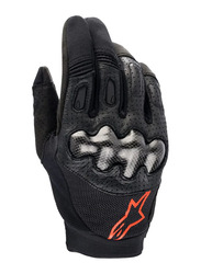 Alpinestars S.P.A. Megawatt Gloves, X Large, Black/Red Florocent