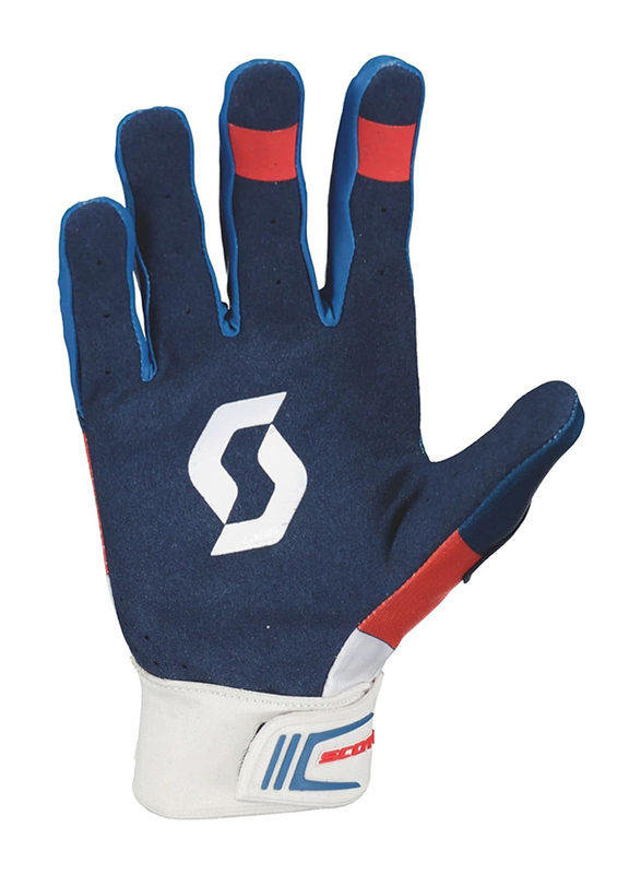 Scott 450 Angled MX Gloves, Medium, Blue/Red