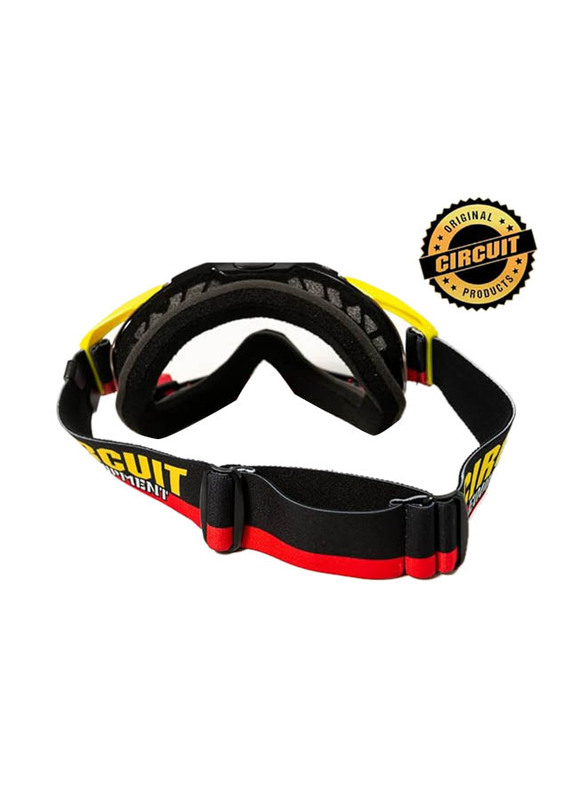 Circuit Crossbril Quantum Motocross Goggles, One Size, Yellow/Red