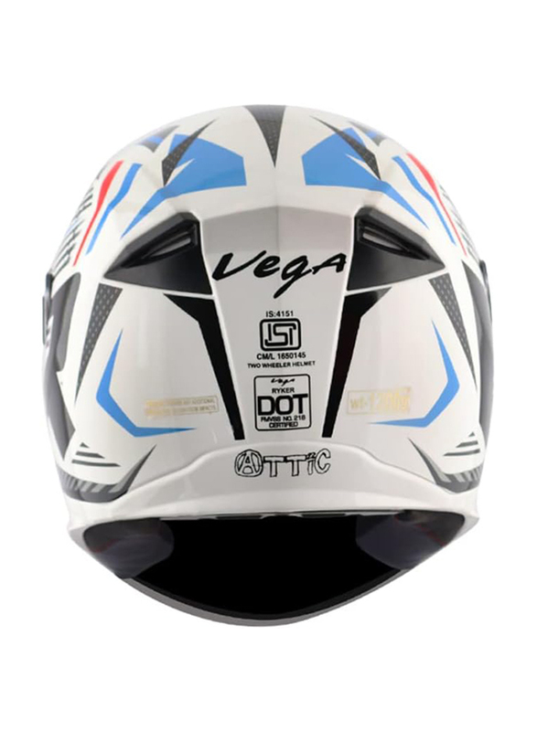 Vega Ryker D/V Attic-E Full Face Helmet, Medium, White/Black