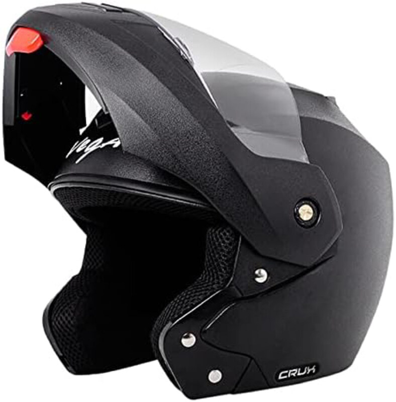 

Vega Crux Motorcycle Flip-Up Helmet, Large, Black