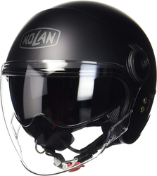 Nolan N21 Classic 010 Open Face Motorcycle Flat Helmet, Small, Black