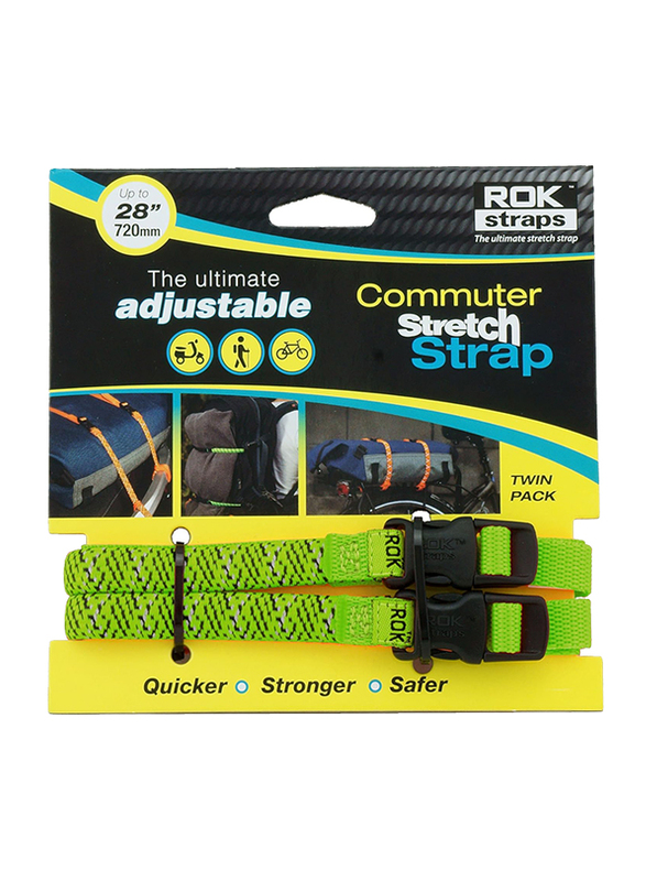 Oxford Rok Straps LD 12mm Adjustable Reflective, Green