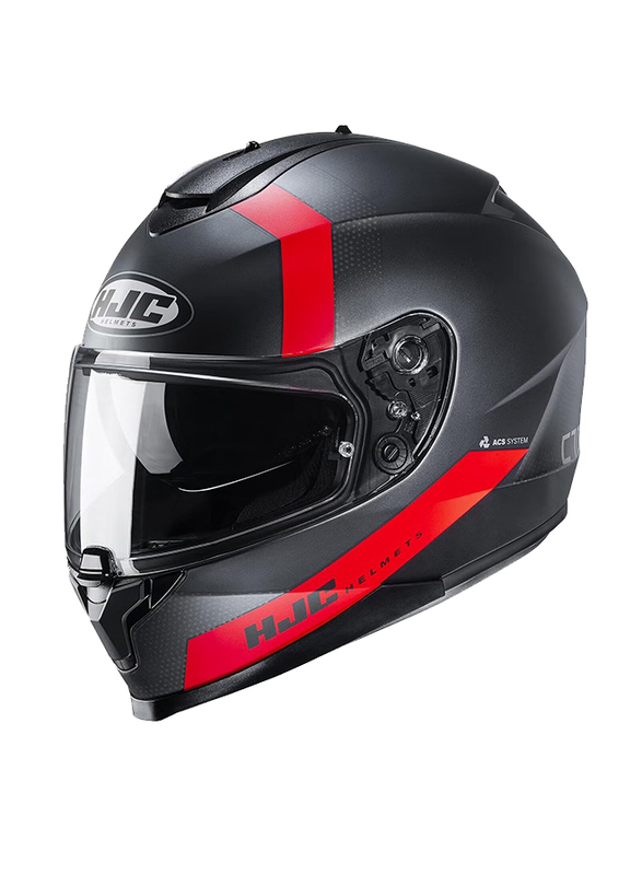 HJC C70 MC1SF Eura Helmet, Medium, C70-EURA-MC1SF-M, Black/Red