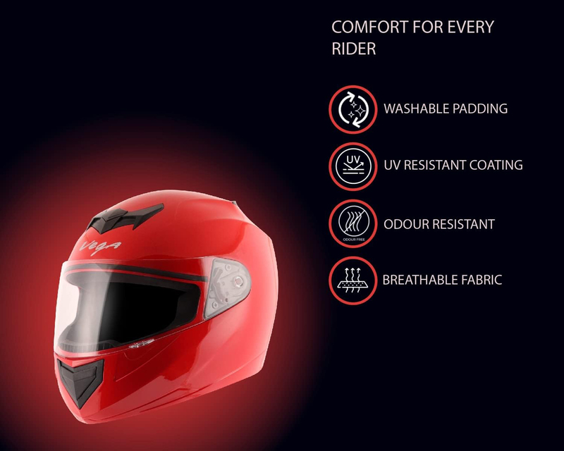 Vega Edge DX-E Full Face Helmet, Medium, Red