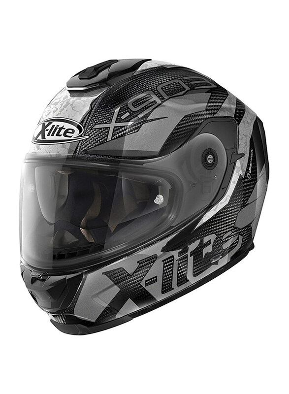 

Nolan X-Lite X-903 Ultra Carbon N-Com 55 Barrage Full Face Helmet, Silver, Medium