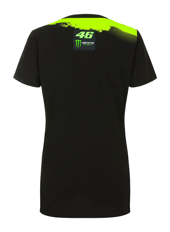 Valentino Rossi VR 46 Monster Energy T-Shirt for Women, L, Black