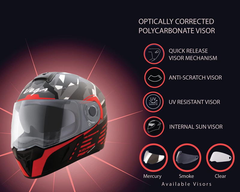 Vega Ryker D/V Camo Helmet, Medium, Black/Red