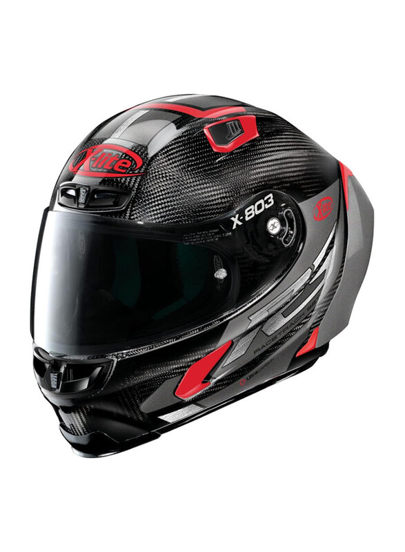 

Nolan X-Lite X-803 Ultra Carbon Skywarp Full Face Motorcycle Helmet, Large, Carbon/Grey/Red