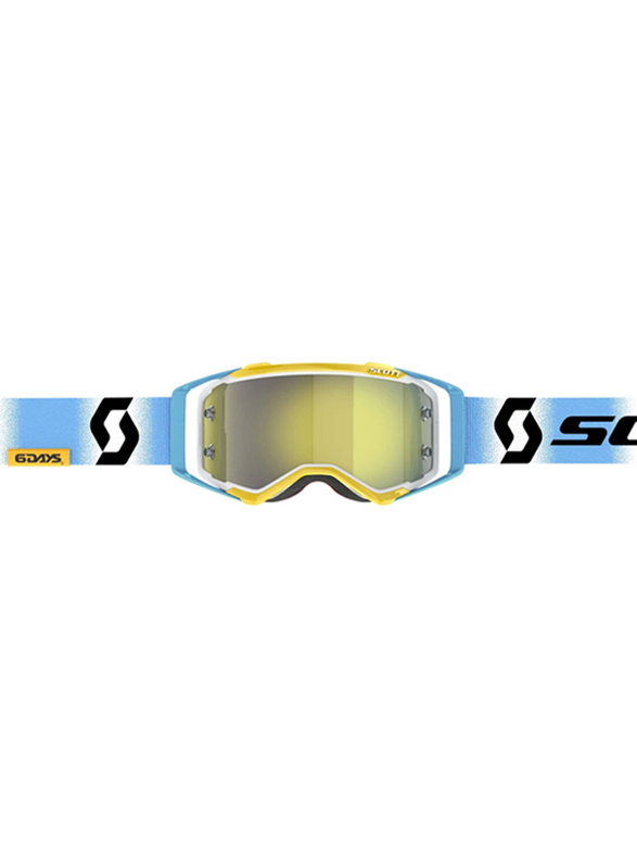 Scott Prospect 6 Days 2023 Argentina Yellow Chrome Works Goggle, White/Blue