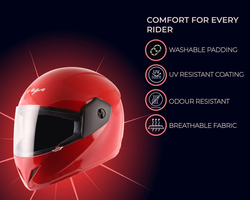 Vega Cliff DX Full Face Helmet, Medium, Red