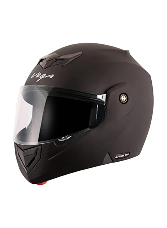 Vega Crux DX Motorcycle Flip-Up Helmet, Large, Black