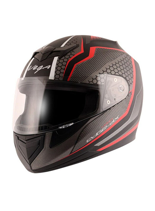 

Vega Helmets Int Full Face Edge Dx Blast-E Dull Helmets, Black/Red, Large