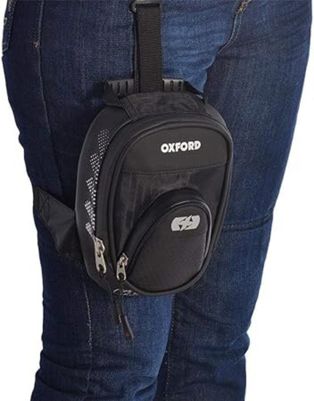 Oxford Products LTD Leg Bag for Motorcycle and Walkers, 1 Litre, OL239, Black/Silver