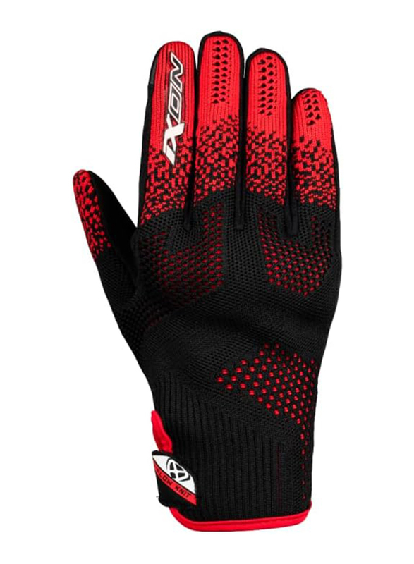Ixon Ixflow Knit Textile Motorcycle Summer Gloves, Medium, 300101031-1058-M, Black/Red