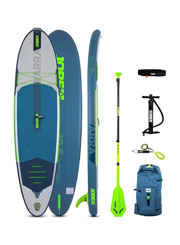 

Jobe Yarra 10.6 Inflatable Stand Up Paddle Board Package, Steel Blue