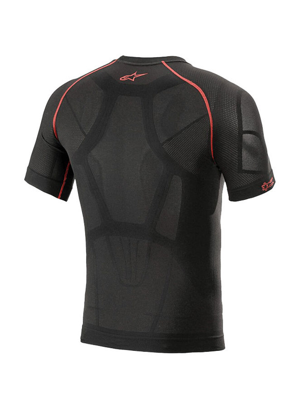 Alpinestars S.P.A. Stars Ride Tech V2 Top Short Sleeve Summer for Men, M/L, Black/Red