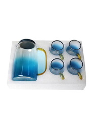 VAV 5-Piece Elegant Glass Carafe Pitcher Set, Clear